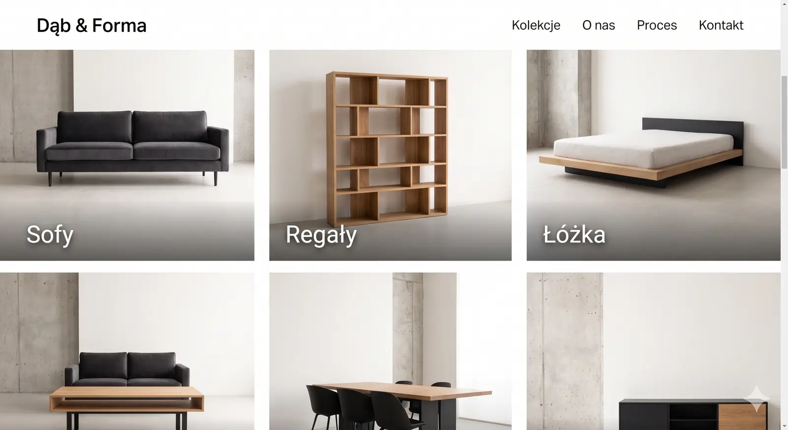 Dąb & Forma — Kolekcje (desktop)